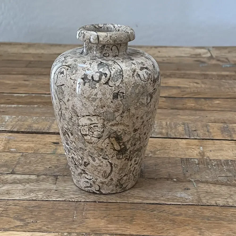 Small Decorative Fossil Stone Vessel 6
